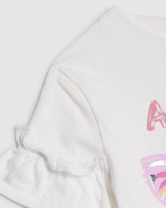 Mini Girls White Graffiti T-Shirt