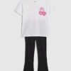 Mini Girls White Iconic Vibes T-Shirt Set