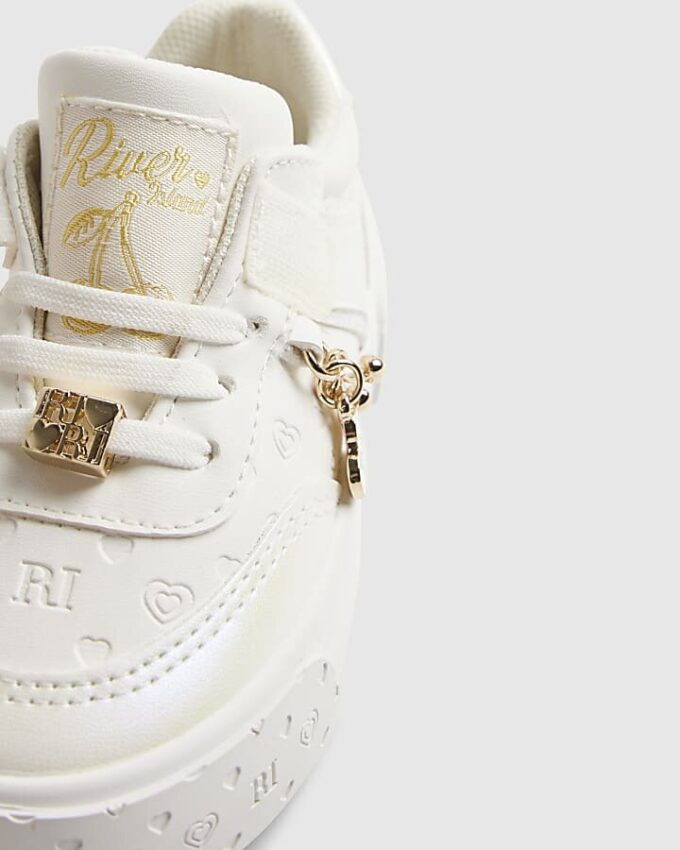 Mini Girls White Monogram Trainers