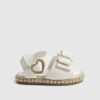 Mini Girls White Snake Bow Espadrille Sandals