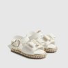 Mini Girls White Snake Bow Espadrille Sandals