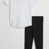 Mini Girls White Trio Heart T-Shirt Set