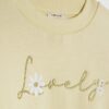 Mini Girls Yellow Broderie Hem Sweatshirt Set