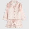 Mini Girls Yellow Leopard Satin Pyjama’s Set