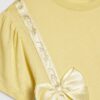 Mini Girls Yellow Satin Bow T-Shirt Set
