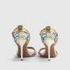 Multi Colour Caged Back Heeled Sandals