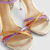 Multi Colour Caged Back Heeled Sandals