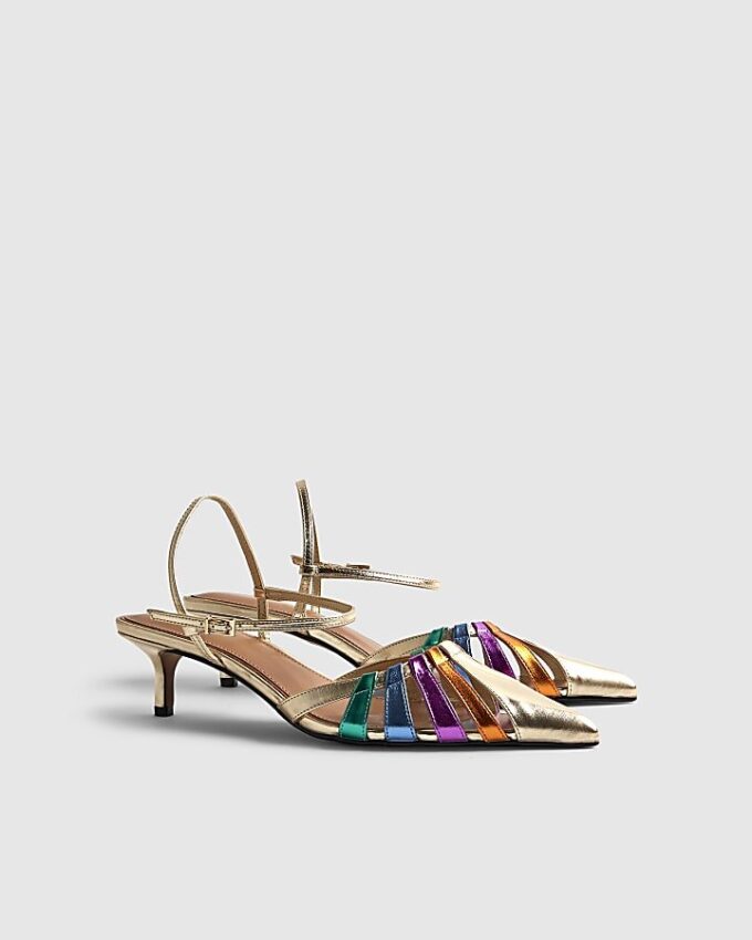 Multi Colour Caged Court Heels
