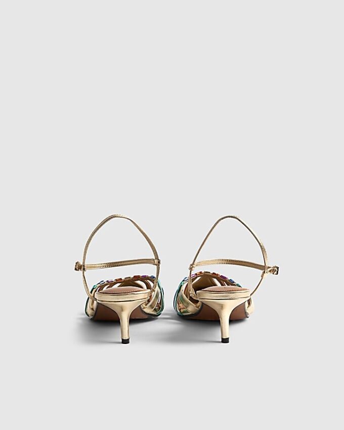 Multi Colour Caged Court Heels