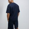 Navy Boxy Fit T-Shirt And Shorts Set