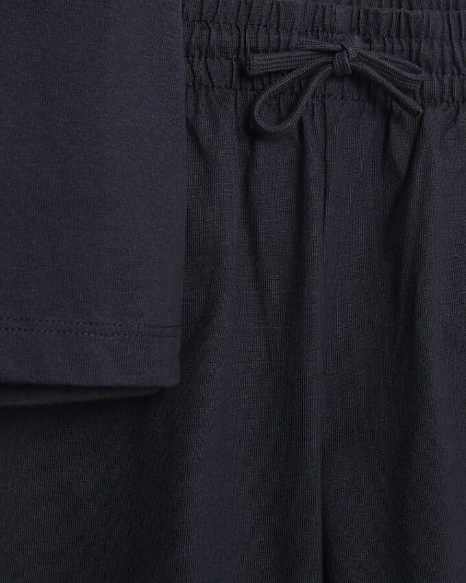 Navy Boxy Fit T-Shirt And Shorts Set