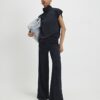 Navy High Neck Glitter Top