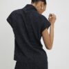Navy High Neck Glitter Top