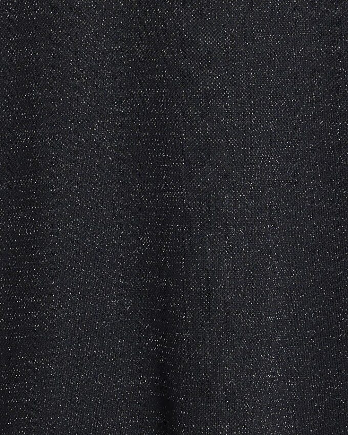 Navy High Neck Glitter Top