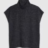 Navy High Neck Glitter Top
