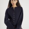 Navy Knitted Long Sleeve Structured Cardigan