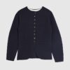 Navy Knitted Long Sleeve Structured Cardigan