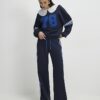 Navy Long Sleeve Collared Number Sweatshirt