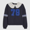 Navy Long Sleeve Collared Number Sweatshirt