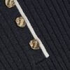 Navy Long Sleeve Polo Top