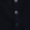 Navy Long Sleeve Popper Through Ribbed Top