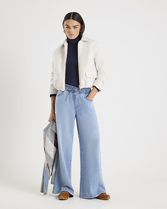 Navy Long Sleeve Roll Neck Top