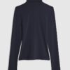 Navy Long Sleeve Roll Neck Top
