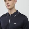 Navy Muscle Fit Les Amis Stripe Polo Shirt