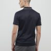 Navy Muscle Fit Les Amis Stripe Polo Shirt