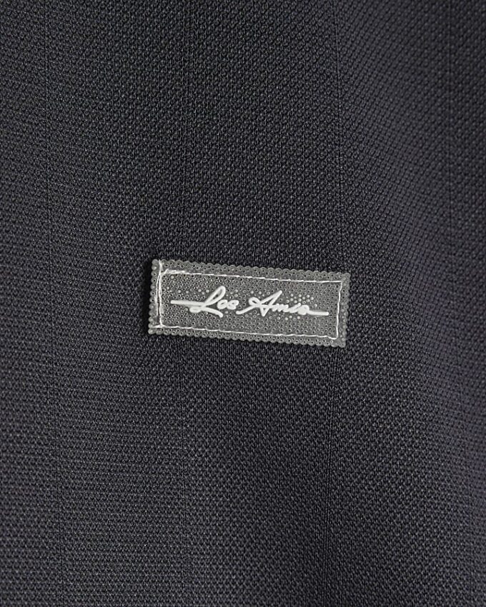 Navy Muscle Fit Les Amis Stripe Polo Shirt