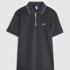 Navy Muscle Fit Les Amis Stripe Polo Shirt