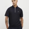 Navy Muscle Fit Textured Polo Shirt