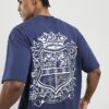 Navy Oversized Fit Members Club Crest T-Shirt