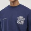 Navy Oversized Fit Members Club Crest T-Shirt
