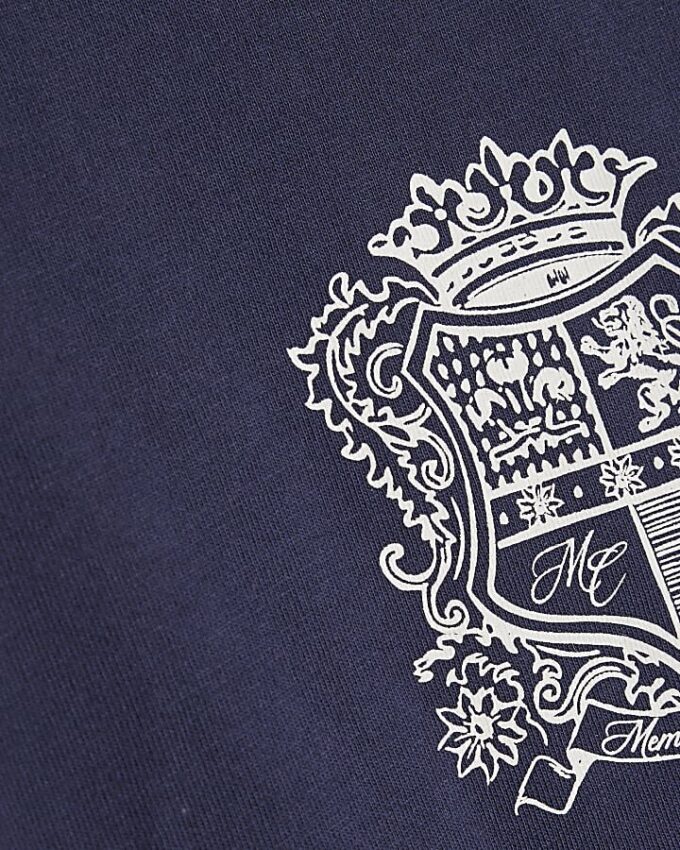 Navy Oversized Fit Members Club Crest T-Shirt