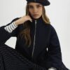 Navy Pinstripe Beret