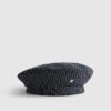 Navy Pinstripe Beret