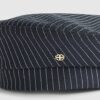 Navy Pinstripe Beret
