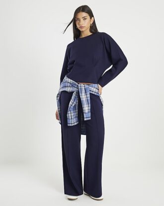 Navy Premium Long Sleeve Batwing Sweatshirt