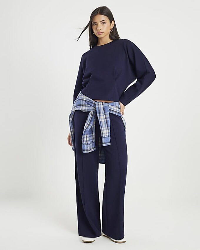 Navy Premium Long Sleeve Batwing Sweatshirt