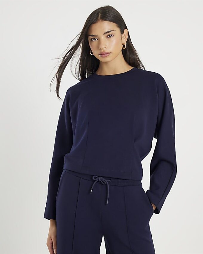 Navy Premium Long Sleeve Batwing Sweatshirt