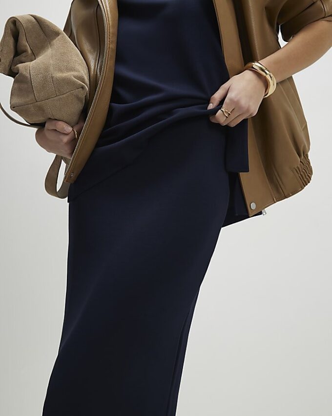 Navy Premium Maxi Skirt