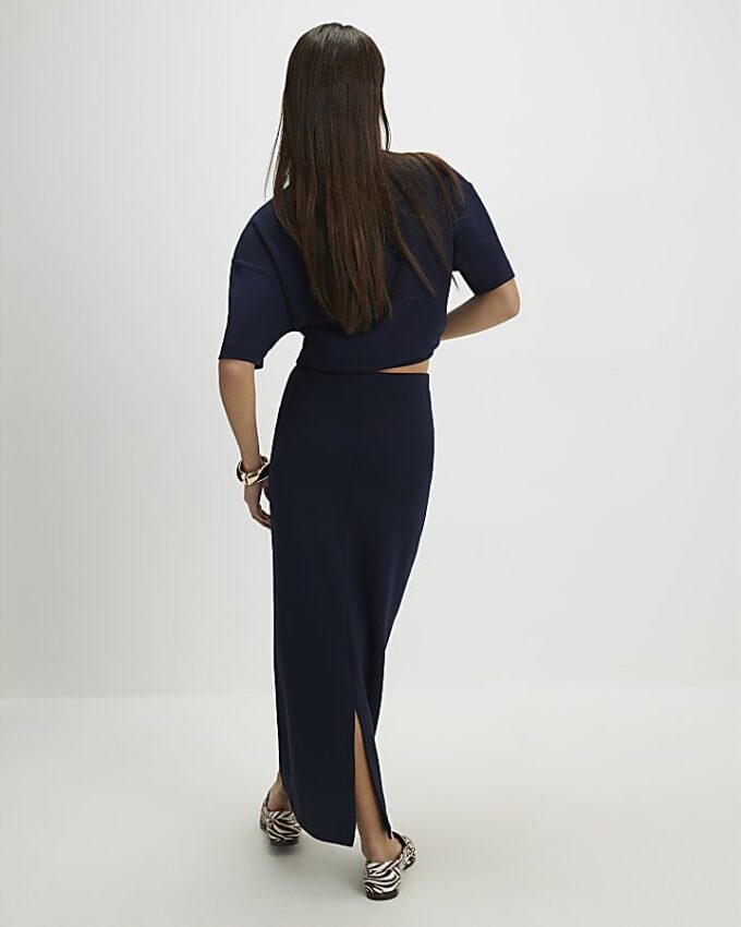 Navy Premium Maxi Skirt