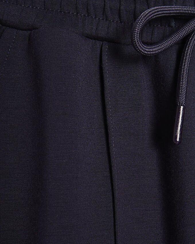 Navy Premium Wide Leg Pintuck Joggers