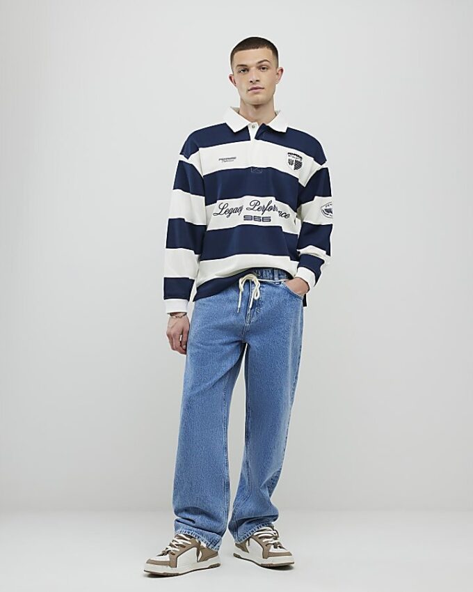 Navy Regular Fit Penrose Striped Shirt