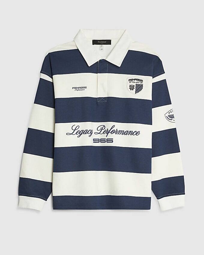 Navy Regular Fit Penrose Striped Shirt
