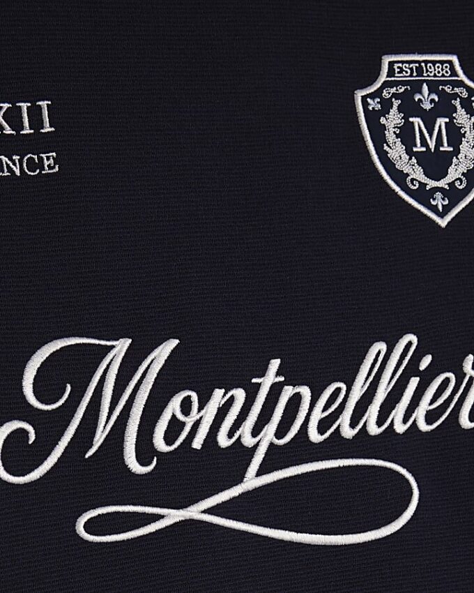 Navy Regular Fit Tipped T-Shirt