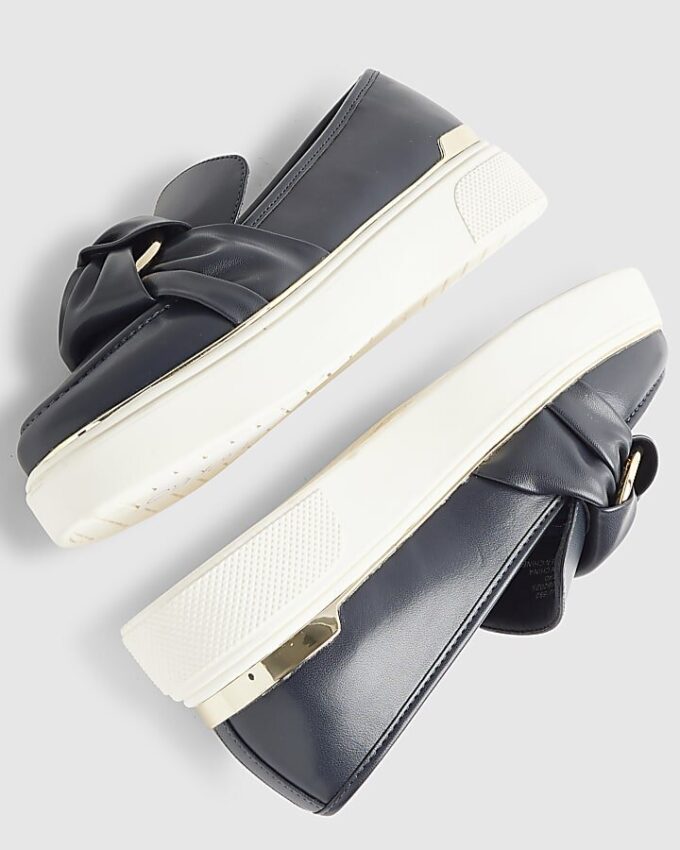 Navy Ring Twist Slip On Trainers