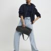 Navy Short Sleeve Fitted Ribbed Top