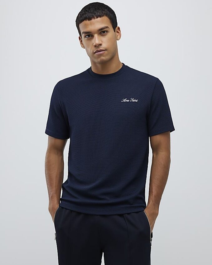 Navy Short sleeve Slim Fit Ame Saint T-Shirt